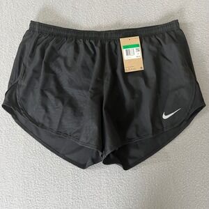 NWT Nike Dri-FIT Womens Running Shorts Black XL Zip Pocket Lined New